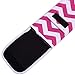 BCP 15 x 5 Inches Hot Pink Color Bold Chevron Water-resistant Neoprene Curling Iron Holder Flat Iron Curling Wand Travel Cover Case Bag Pouch