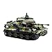 Fun-Here Mini RC Tank with USB Charger Cable Remote Control Panzer Tank 1:72 German Tiger I with Sound, Rotating Turret and Recoil Action When Cannon Artillery Shoots 27MHz(Green)