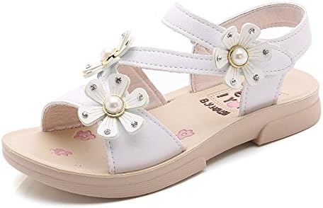YUHUAWYH Sandals Girls Summer Flower Shoes Little Big Kids 2-14 Years