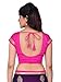 Shonaya Women's Patch Work Satin Crepe Blue Half & Half Saree With Unstitched Blouse Piece (Pink)