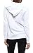 Women Lightweight Cotton Pullover Hoodie with EttelLut Hair Band White L