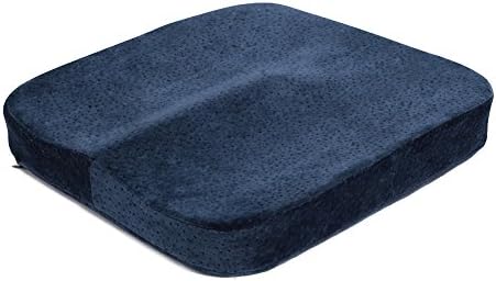 Oxfox comfortable memory foam seat cushion navy blue for tailbone protection back thigh muscles relief perfect for car seat office chair
