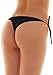 SHEKINI Womens Brazilian Low Rise Tie-Side Ruched Back Thong Bikini Bottom Swim Brief (Medium/(US 8-10), Manhattan Black)