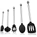 Bröndbi Essence 5-Piece Stainless Steel and Silicone Kitchen Utensil Set Includes Spatula, Spoon, Ladle, Spaghetti Server and Slotted Turner
