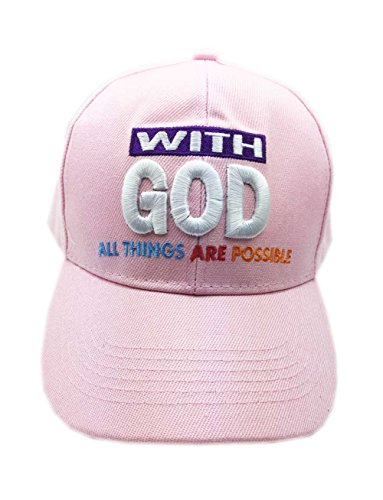Aesthetinc Christian with God All Things are Possible Cap Hat (Pink)