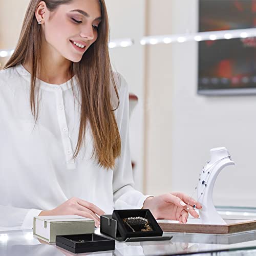 Gusisia 12 Pack Cardboard Jewelry Gift Box For Bracelets Packaging, Sturdy Jewelry Box with Inner Box For Earrings Necklaces Bangles Rings, Small Gift Box 4.1x3.7x1.7 Inch (Brown)