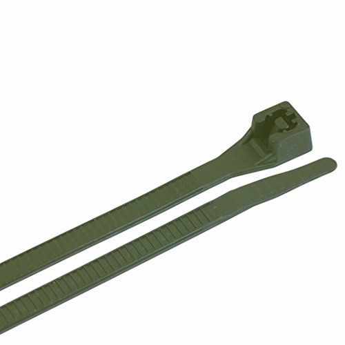 Gardner Bender 42-308R 100% Recycled Cable Tie, 8 Inch., 50 lbs. Tensile Strength, Wire / Cord Management Industrial and Household Use, Nylon Zip Tie, 75 Pk., Dark Green