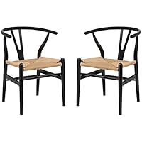 Poly and Bark Weave Chair in Black (Set of 2)