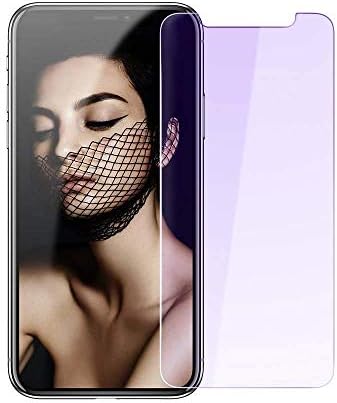 hoa anti blue uv light eye protective tempered glass armour 0.3 mm thin full screen 2.5d 9h fingerprint resistant scratch protection for iphone xs max (transparent) ten 10s 6.5 inch gorilla display 10