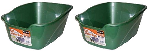 image for (2 Pack) Van Ness Large High Sides Cat Litter Pan, Assorted Colors, 17
