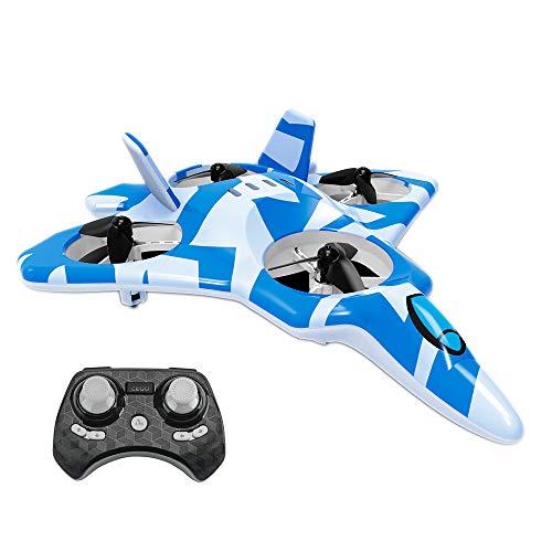 Zego F22 Remote Control Drone for Kids and Beginner Jet with 360° Flip, 2.4GHz 6-Axis Gyro Control System and 4 Blade Propellers,Best Gift for Kids (Blue) - Thumbnail 6