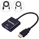 Superwang Mini DisplayPort Thunderbolt HDMI To VGA Hdmi Adapter, Matte black