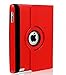 AiSMei Case for 9.7-Inch iPad 5th (2017)/ iPad 6th (2018)/ iPad Air (2015), Rotating Protective Case Cover w/Auto Wake/Sleep Function,Red