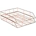 U Brands Desktop Letter Tray, Wire Metal, Copper/Rose Gold