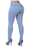 Curvify 764 Women's Butt-Lifting Skinny Jeans | High-Rise Waist, Brazilian Style Sky Blue 11