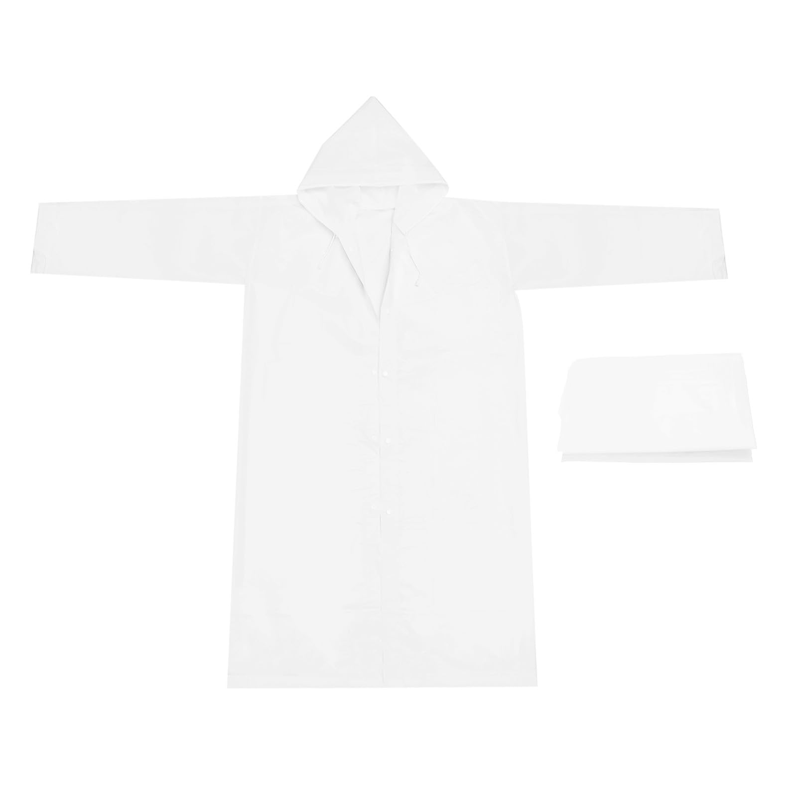 PATIKIL Rain Ponchos for Adults, Lightweight Reusable EVA Impermeable Rain Coat Waterproof Rain Jacket for Men and Women, White