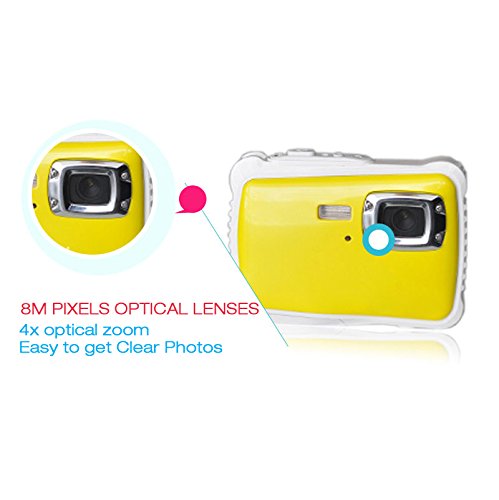 Powpro-Kfun-PP-J52-Underwater-Action-Camera-Waterproof-Dustproof-Kids-Camera-Camcorder-5M-Pixels-Yellow