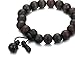 FUNRUN JEWELRY 3PCS 11MM Wood Bead Bracelet for Men Women Buddhist Mala Bracelet Elastic