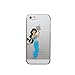 Disney Princess Eating/ Holding Apple logo Sleeping Beauty Aurora Cinderella Tangled Rapunzel Alice in Wonderland Aladdin Jasmine Snow White Frozen Elsa The Little Mermaid Ariel Holding Logo Clear Hard skin Case For Apple iPhone 5 5S (Jasmine 5/5S)