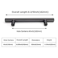 homdiy 10 Pack 4“ Cabinet Handles Matte Black