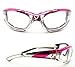 Chrome and Pink Motorcycle Glasses Foam Padded Clear Lens for Women.