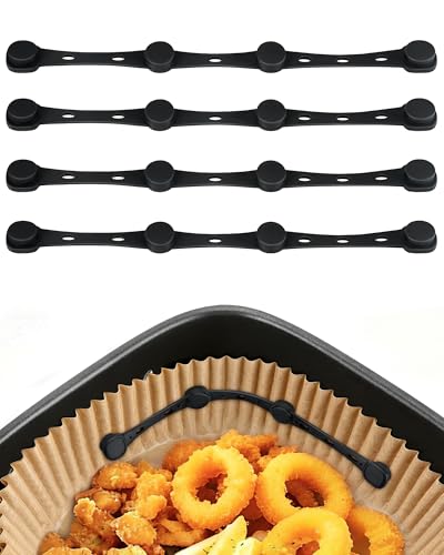 Magnets for Airfryer Baking Paper, Pack of 4 Silicone Magnets Airfryer Accessories Prevent Baking Paper from Cover Food, Hot Air Fryer Accessories for Ninja, Philips