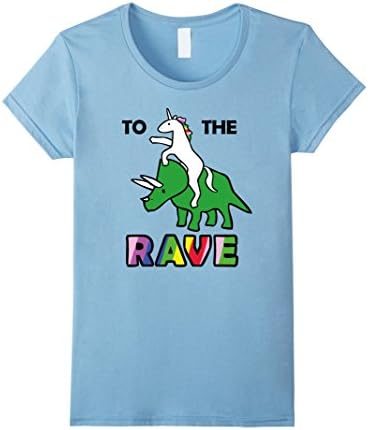Womens LGBT Shirt - UNICORN RIDING TRICERATOPS SHIRT XL Baby Blue