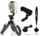 CamRah Flexible Tripod Pro Series with Bluetooth Shutter Remote and Dual Phone Mounts