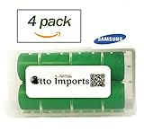 4 Samsung 25R 2500mAh INR18650 3.7v Rechargeable Flat Top Batteries , pack of 4 batteries with 2 protective case