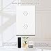 WiFi Smart Wall Touch Light Switch Glass Panel Wireless Remote Control by Mobile APP Anywhere Compatible with Alexa,Timing Function No Hub Required (Wall Switch 2 Gang)