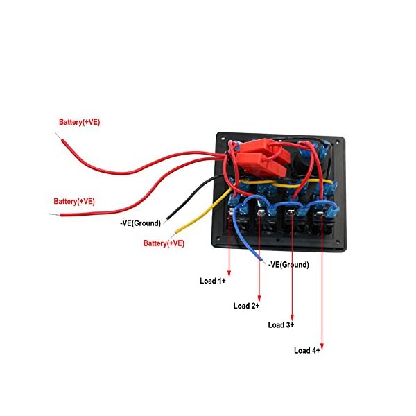 T-Tocas-Waterproof-Flush-Mount-4-Gang-Rocker-Switch-Panel-12V-Cigarette-Power-Socket-Double-USB-Ports-Intergrate-for-12v-24v-DC-RV-Auto-Boat-Yacht-Blue-LED-Indicator