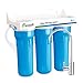 Ecosoft 3 Stage Under Sink Water Filter System For High Capacity Clean Filtration and Healthy Refrigerator and RV Drinking Water in Blue, Modern Faucet