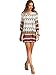 Floerns Women's Long Sleeve Palm Leaf Print Ethnic Style Shift Dress Multi L Red