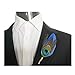 Hansicod Men's Colorful Peacock Feather Handmade Lapel Pin for Suit Wedding Groom (Pack of 4)