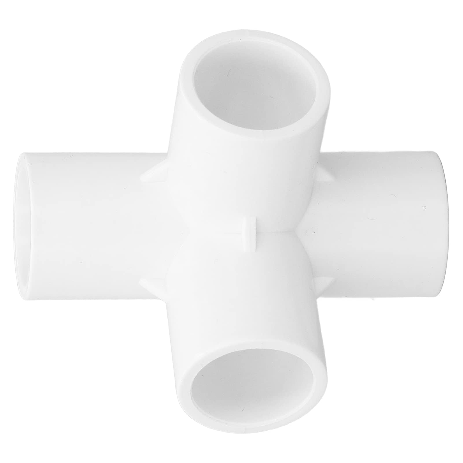 Marhynchus 10PCS PVC Pipe Connector 25mm Tee Fitting 4 Way PVC Fitting (White)