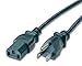 C2G Replacement Power Cable For Computers, TVs, Monitors, & More - 6' Black Universal Cord Works With Any 3 Pin AC Power Connection - 14 Gauge Wire primary
