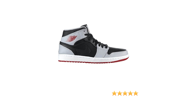 Amazon.com: Nike Air Jordan 1 Mid Negro Lobo gris, rojo (554724 – 012),  negro, 11.5 D(M) US : Ropa, Zapatos y Joyería