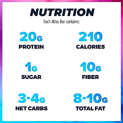 Atlas Protein Bar, 20g Protein, 1g Sugar, Clean Ingredients, Gluten