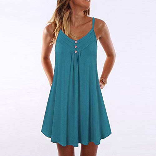 Wedding Women Summer Tops Loose Button V Neck Sling Plus Size Cami Tank Vest Blouse T-Shirt Duseedik