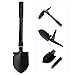 OUTLIFE Foldable Military Shovel - Mini Emergence Survival Compass Spade Entrenching Tool with Carrying Pouch for Camping, Hiking, Backpacking, Gardening with Rubber Handle