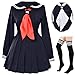 Classic Japanese School Girls Sailor Dress Shirts Uniform Anime Cosplay Costumes with Socks Set(Black)(XS = Asia S)(SSF08BK)