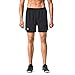 NAVISKIN Men's 5 inch Running Shorts Lightweight Quick Dry Workout Shorts Zipper Pocket Black Size XL