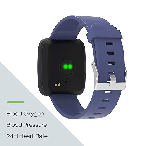 BingoFit Legend Smart Watch Fitness Activity Tracker 1.3'' IPS Color Screen Fitness Watch with Blood Pressure Oxygen Heart Rate Sleep Calorie Monitor Pedometer Watch for Women Men Kids-Blue - Thumbnail 2