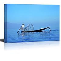 Canvas Wall Art Fisherman Canvas Prints Home Artwork Decoration for Living Room,Bedroom - 12x18 inches