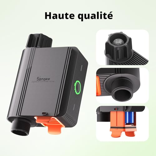 SONOFF Automatic Watering Timer, Automatic Watering Timer for Garden, Requires ZigBee Hub, IP55 Waterproof, History Query, Compatible with Alexa/Google Home/Home Assistant
