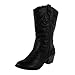West Blvd Miami Cowboy Western Boots, Black Pu, 6.5
