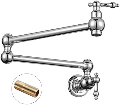Wowow Black Pot Filler Faucet For Hot And Cold Water Folding