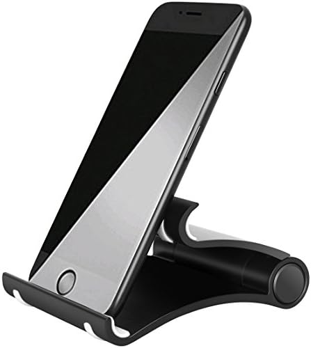 Cell Phone Stand, iPad Stand : Multi-Angle Durable Anti-Slip Foldable, Plastic Portable Cell Phone Stand Holder, Compatible with Tablet PC,E-reader and Large Size Smartphone ( Black )