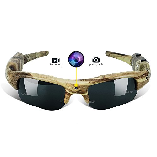 WISEUP 16GB 1280x720P HD Camo Sunglasses Hidden Camera Hunting Glasses
