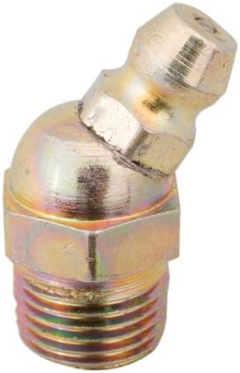 1/4-28 Straight Thd., 7/8 Lg., 45° Angle, Hydraulic Grease Fittings, Steel